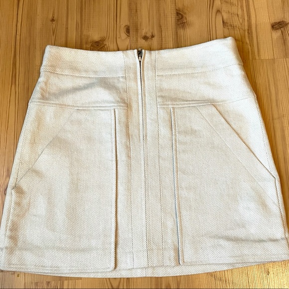 Ann Taylor Linen Blend Zip Front Panel Skirt - Picture 2 of 8